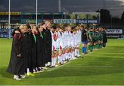 5 October 2012; Players from both sides observe a minutes silence in memory of the late Ulster Rugby player Nevin Spence. Celtic League 2012/13, Round 6, Ulster v Connacht. Ravenhill Park, Belfast, Co. Antrim. Picture credit: Oliver McVeigh / SPORTSFILE