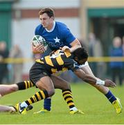 6 October 2012; Darren Hudson, St. Mary's College, is tackled by Dom Lespierre, Young Munster. Ulster Bank League Division 1A, Young Munster v St.  Mary's College, Tom Clifford Park, Limerick. Picture credit: Diarmuid Greene / SPORTSFILE