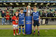 6 October 2012; Mascots at Leinster v Munster. Celtic League 2012/13, Round 6, Leinster v Munster, Aviva Stadium, Lansdowne Road, Dublin. Picture credit: Brendan Moran / SPORTSFILE