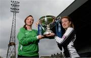 8 October 2012; Louise Quinn, left, Peamount United, and Rebecca Creagh, Raheny United, during an FAI Cup Final photocall. Women’s FAI Cup Final Photocall, Dalymount Park, Dublin. Photo by Sportsfile