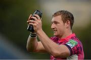 13 October 2012; Matt Jess, Exeter Chiefs, after the game. Heineken Cup 2012/13, Pool 5, Round 1, Leinster v Exeter Chiefs, RDS, Ballsbridge, Dublin. Picture credit: Stephen McCarthy / SPORTSFILE