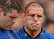 13 October 2012; Leinster's Heinke van der Merwe and Mike Ross, left, after the game. Heineken Cup 2012/13, Pool 5, Round 1, Leinster v Exeter Chiefs, RDS, Ballsbridge, Dublin. Picture credit: Stephen McCarthy / SPORTSFILE