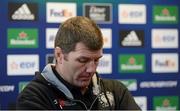 13 October 2012; Exeter Chiefs head coach Tom Baxter during the post-match press conference. Heineken Cup 2012/13, Pool 5, Round 1, Leinster v Exeter Chiefs, RDS, Ballsbridge, Dublin. Picture credit: Stephen McCarthy / SPORTSFILE