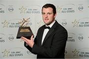 26 October 2012; Michael Murphy, Donegal, with his 2012 GAA GPA All-Star Football award, at the GAA GPA All-Star Awards 2012, Sponsored by Opel, National Convention Centre, Dublin. Photo by Sportsfile