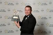 26 October 2012; Damien Hayes, Galway, with his 2012 GAA GPA All-Star Hurling award, at the GAA GPA All-Star Awards 2012, Sponsored by Opel, National Convention Centre, Dublin. Photo by Sportsfile