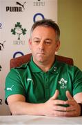 29 October 2012; Ireland assistant coach Mark Tainton, speaking to the media during a press conference ahead of their sides Autumn International match against South Africa on Saturday November 10th. Ireland Rugby Squad Press Conference, Carton House, Maynooth, Co. Kildare. Picture credit: David Maher / SPORTSFILE