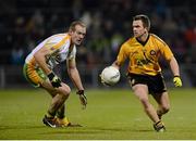 3 November 2012; Mark Poland, Ulster Football Selection XV, in action against Neil Gallagher, Donegal. Match for Michaela, Donegal v Ulster Football Selection XV, Casement Park, Belfast, Co. Antrim. Picture credit: Matt Browne / SPORTSFILE