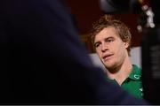 6 November 2012; Ireland's Andrew Trimble during a press conference ahead of their side's Autumn International match against South Africa on Saturday. Ireland Rugby Squad Press Conference, Carton House, Maynooth, Co. Kildare. Photo by Sportsfile