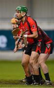 4 November 2012; The Oulart-the-Ballagh captain Keith Rossiter and team-mates line the goal as Kilmacud Crokes take a late free. AIB Leinster GAA Hurling Senior Championship Quarter-Final, Kilmacud Crokes, Dublin v Oulart-the-Ballagh, Wexford, Parnell Park, Dublin. Picture credit: Ray McManus / SPORTSFILE