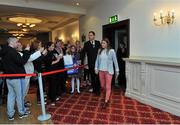 10 November 2012; Olympic Boxing Champion Katie Taylor arrives for the signing of her new book 'My Olympic Dream'. Katie Taylor Book Signing, Royal Hotel, Bray, Co. Wicklow. Picture credit: Barry Cregg / SPORTSFILE