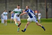 11 November 2012; Adrian Kelly, Portlaoise, in action against Darragh McEvoy, St. Patrick's. AIB Leinster GAA Football Senior Championship Quarter-Final, St. Patrick's, Wicklow v Portlaoise, Co. Laois, County Grounds, Aughrim, Co. Wicklow. Picture credit: Barry Cregg / SPORTSFILE
