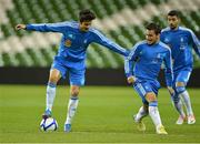 13 November 2012; Greece's Panagiotis Kone, left, and Sotiris Ninis during squad training ahead of their Friendly International against the Republic of Ireland on Wednesday. Greece Squad Training, Aviva Stadium, Lansdowne Road, Dublin. Picture credit: Brendan Moran / SPORTSFILE