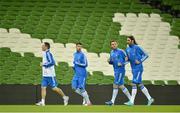 13 November 2012; Greece players, including Panagiotis Kone, 2nd from right, and Georgios Samaras, right, during squad training ahead of their Friendly International against the Republic of Ireland on Wednesday. Greece Squad Training, Aviva Stadium, Lansdowne Road, Dublin. Picture credit: Brendan Moran / SPORTSFILE