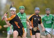 14 November 2012; Michael Casey, Ard Scoil Rís, in action against Alan Fenton, St Colman's. Munster Colleges Dr. Harty Cup Senior A Hurling, Ard Scoil Rís, Limerick v St Colman's, Fermoy. Cahir, Co. Tipperary. Picture credit: Diarmuid Greene / SPORTSFILE