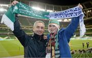 14 November 2012; Republic of Ireland supporters Peter and James Dunne, from Clonaslee, Co. Laois, at the game. Friendly International, Republic of Ireland v Greece, Aviva Stadium, Lansdowne Road, Dublin. Picture credit: Matt Browne / SPORTSFILE