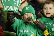 14 November 2012; Four year old Republic of Ireland  supporter Sean O'Leary, from Ballyfermot, Dublin, at the game. Friendly International, Republic of Ireland v Greece, Aviva Stadium, Lansdowne Road, Dublin. Picture credit: Matt Browne / SPORTSFILE