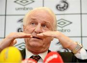 15 November 2012; Republic of Ireland manager Giovanni Trapattoni during a press conference following last night's Friendly International match against Greece. Republic of Ireland Squad Press Conference, FAI Headquarters, Abbotstown, Dublin. Picture credit: Brian Lawless / SPORTSFILE