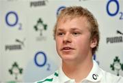 15 November 2012; Ireland's Luke Marshall during a press conference ahead of their side's Autumn International match against Fiji on Saturday. Ireland Rugby Squad Press Conference, Savoy Hotel, Limerick. Picture credit: Diarmuid Greene / SPORTSFILE