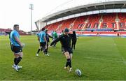 16 November 2012; Ireland's Darren Cave, right, and Cian Healy in action during the captain's run ahead of their side's Autumn International match against Fiji on Saturday. Ireland Rugby Squad Captain's Run, Thomond Park, Limerick. Picture credit: Diarmuid Greene / SPORTSFILE