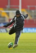 16 November 2012; Fiji's Jonetani Ralulu practices his place kicking during the squad captain's run ahead of their side's Autumn International match against Ireland on Saturday. Fiji Rugby Squad Captain's Run, Thomond Park, Limerick. Picture credit: Diarmuid Greene / SPORTSFILE