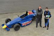 16 November 2012; John Morris, Managing Director of Mondello Park, left, and racing driver Kevin O'Hara were on hand today to launch the &quot;Race Experience&quot; Formula Sheane racecar during a Media Day at Mondello Park, Donore, Naas, Co. Kildare. Picture credit: Barry Cregg / SPORTSFILE