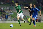 14 November 2012; James McClean, Republic of Ireland in action against Giannis Maniatis, Greece. Friendly International, Republic of Ireland v Greece, Aviva Stadium, Lansdowne Road, Dublin. Picture credit: Matt Browne / SPORTSFILE