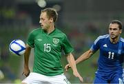 14 November 2012; David Meyler, Republic of Ireland, in action against Loukas Vyntra, Greece. Friendly International, Republic of Ireland v Greece, Aviva Stadium, Lansdowne Road, Dublin. Picture credit: Matt Browne / SPORTSFILE