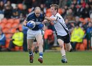 18 November 2012; Aodhan Gallagher, St Gall's, in action against Paul Devlin, Kilcoo. AIB Ulster GAA Football Senior Championship Semi-Final, St Gall's, Antrim v Kilcoo, Down, Athletic Grounds, Armagh. Picture credit: Oliver McVeigh / SPORTSFILE