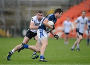 18 November 2012; Sean Burke, St Gall's, in action against Paul Greenan, Kilcoo. AIB Ulster GAA Football Senior Championship Semi-Final, St Gall's, Antrim v Kilcoo, Down, Athletic Grounds, Armagh. Picture credit: Oliver McVeigh / SPORTSFILE