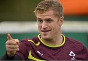 19 November 2012; Ireland's Jamie Heaslip during squad training ahead of their side's Autumn International match against Argentina on Saturday. Ireland Rugby Squad Training, Carton House, Maynooth, Co. Kildare. Picture credit: Brendan Moran / SPORTSFILE