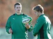 20 November 2012; Ireland's Iain Henderson, left, and Andrew Trimble during squad training ahead of their side's Autumn International match against Argentina on Saturday. Ireland Rugby Squad Training, Carton House, Maynooth, Co. Kildare. Picture credit: Matt Browne / SPORTSFILE