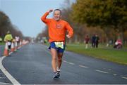 18 November 2012; Liam O'Riain, Dublin marathon Organisin Committee, in action during the New York Dublin Marathon. The marathon was organised as a result of the cancellation of the official New York marathon due to the devastation caused by Hurricane Sandy. Phoenix Park, Dublin. Picture credit: Brian Lawless / SPORTSFILE