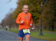 18 November 2012; Liam O'Riain, Dublin marathon Organisin Committee, in action during the New York Dublin Marathon. The marathon was organised as a result of the cancellation of the official New York marathon due to the devastation caused by Hurricane Sandy. Phoenix Park, Dublin. Picture credit: Brian Lawless / SPORTSFILE