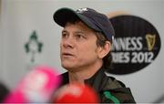 23 November 2012; Ireland assistant coach Les Kiss during a press conference ahead of their side's Autumn International match against Argentina on Saturday. Ireland Rugby Squad Press Conference, Aviva Stadium, Lansdowne Road, Dublin. Picture credit: Brian Lawless / SPORTSFILE