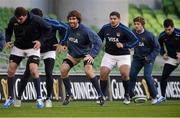 23 November 2012; Argentina's Juan Martín Fernández, third from left, and Maximiliano Bustos, third from right, during the captain's run ahead of their side's Autumn International match against Ireland on Saturday. Argentina Rugby Squad Captain's Run, Aviva Stadium, Lansdowne Road, Dublin. Picture credit: Brian Lawless / SPORTSFILE