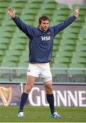 23 November 2012; Argentina's Juan Martín Hernández during the captain's run ahead of their side's Autumn International match against Ireland on Saturday. Argentina Rugby Squad Captain's Run, Aviva Stadium, Lansdowne Road, Dublin. Picture credit: Brian Lawless / SPORTSFILE