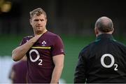 23 November 2012; Ireland's Jamie Heaslip with head coach Declan Kidney during the captain's run ahead of their side's Autumn International match against Argentina on Saturday. Ireland Rugby Squad Captain's Run, Aviva Stadium, Lansdowne Road, Dublin. Picture credit: Brian Lawless / SPORTSFILE