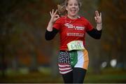 18 November 2012; Michelle Russell-Mulvihill in action during the New York Dublin Marathon. The marathon was organised as a result of the cancellation of the official New York marathon due to the devastation caused by Hurricane Sandy. Phoenix Park, Dublin. Picture credit: Brian Lawless / SPORTSFILE