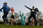 18 November 2012; 'The Statue of Liberty' Christabel O'Loughlin, from Clonsilla, Dublin, who ran the Dublin marathon earlier this year cheers on participants during the New York Dublin Marathon. The marathon was organised as a result of the cancellation of the official New York marathon due to the devastation caused by Hurricane Sandy. Phoenix Park, Dublin. Picture credit: Brian Lawless / SPORTSFILE