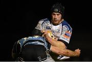 23 November 2012; Sean O'Brien, Leinster, is tackled by Tommy Seymour, Glasgow Warriors. Celtic League 2012/13, Round 9, Glasgow Warriors v Leinster, Scotstoun Stadium, Glasgow, Scotland. Picture credit: Stephen McCarthy / SPORTSFILE