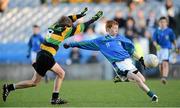 27 November 2012; Sean Guiden, St Oliver Plunkett Malahide, in action against Luke Hannigan, St Patrick’s Hollypark. Allianz Cumann na mBunscol Finals, St Oliver Plunkett Malahide v St Patrick’s Hollypark. Some 1,200 players took part over the two day finals. Croke Park, Dublin. Picture credit: Brian Lawless / SPORTSFILE