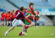 27 November 2012; James O'Connell, St Brigid’s Castleknock, in action against Kevin Kelly, Rush National School. Allianz Cumann na mBunscol Finals, St Brigid’s Castleknock v Rush National School. Some 1,200 players took part over the two day finals. Croke Park, Dublin. Picture credit: Brian Lawless / SPORTSFILE