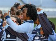 27 November 2012; Twelve year old Kemi Adedeji, a pupil and player with Scoil Archbishop Ryan, Balgaddy, Co. Dublin, celebrates after winning the Corn na Laoch Final during the Allianz Cumann na mBunscol Finals. Some 1,200 players took part over the two day finals. Croke Park, Dublin. Picture credit: Ray McManus / SPORTSFILE