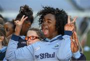 27 November 2012; Twelve year old Kemi Adedeji, a pupil and player with Scoil Archbishop Ryan, Balgaddy, Co. Dublin, celebrates after winning the Corn na Laoch Final during the Allianz Cumann na mBunscol Finals. Some 1,200 players took part over the two day finals. Croke Park, Dublin. Picture credit: Ray McManus / SPORTSFILE