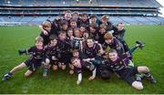 27 November 2012; Terenure Junior School captain Séamus Noone and the his team-mates celebrate winning Corn Mhic Chaoilte. Terenure Junior beat Divine Word Marley 1-13 to 2-6 at the Allianz Cumann na mBunscol Finals, Croke Park, Dublin. Some 1,200 players took part in the finals which were played at the GAA headquarters over the last two days. Picture credit: Ray McManus / SPORTSFILE