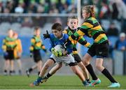 27 November 2012; Sean Murphy, St Oliver Plunkett Malahide, in action against Kevin McGowan, right, and Adam Dixon, St Patrick’s Hollypark. Allianz Cumann na mBunscol Finals, St Oliver Plunkett Malahide v St Patrick’s Hollypark, Croke Park, Dublin. Some 1,200 players took part in the finals which were played at the GAA head quarters over the last two days. Picture credit: Brian Lawless / SPORTSFILE