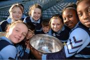 27 November 2012; Players from Scoil Archbishop Ryan, Balgaddy, Co. Dublin, with the Sam Maguire Cup during their Allianz Cumann na mBunscol Final. Some 1,200 players took part over the two day finals. Croke Park, Dublin. Picture credit: Ray McManus / SPORTSFILE