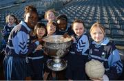 27 November 2012; Players from Scoil Archbishop Ryan, Balgaddy, Co. Dublin, with the Sam Maguire Cup during their Allianz Cumann na mBunscol Final. Some 1,200 players took part over the two day finals. Croke Park, Dublin. Picture credit: Ray McManus / SPORTSFILE