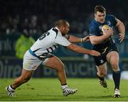 1 December 2012; Cian Healy, Leinster, is tackled by Davide Giazzon, Zebre. Celtic League 2012/13, Round 10, Leinster v Zebre, RDS, Ballsbridge, Dublin. Picture credit: Stephen McCarthy / SPORTSFILE