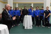 1 December 2012; YYYY speaking at the Leinster U18s Pre-Match Reception. Celtic League 2012/13 Round 10,  Leinster v Zebre, Leinster U18s Pre-Match Reception, Clyde Room, RDS, Ballsbridge, Dublin. Photo by Sportsfile